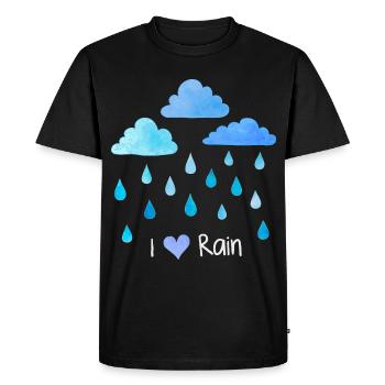 I love rain, raindrops, weather clouds, wet - Men's Premium Organic T-Shirt - black - Front - Nico (187cm)