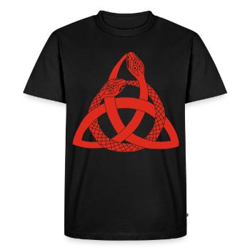 Serpents rouges et symbole celte - T-shirt Premium bio Homme - noir - Devant - Nico (187cm)