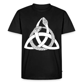 Serpents blancs et symbole celte - T-shirt Premium bio Homme - noir - Devant - Nico (187cm)