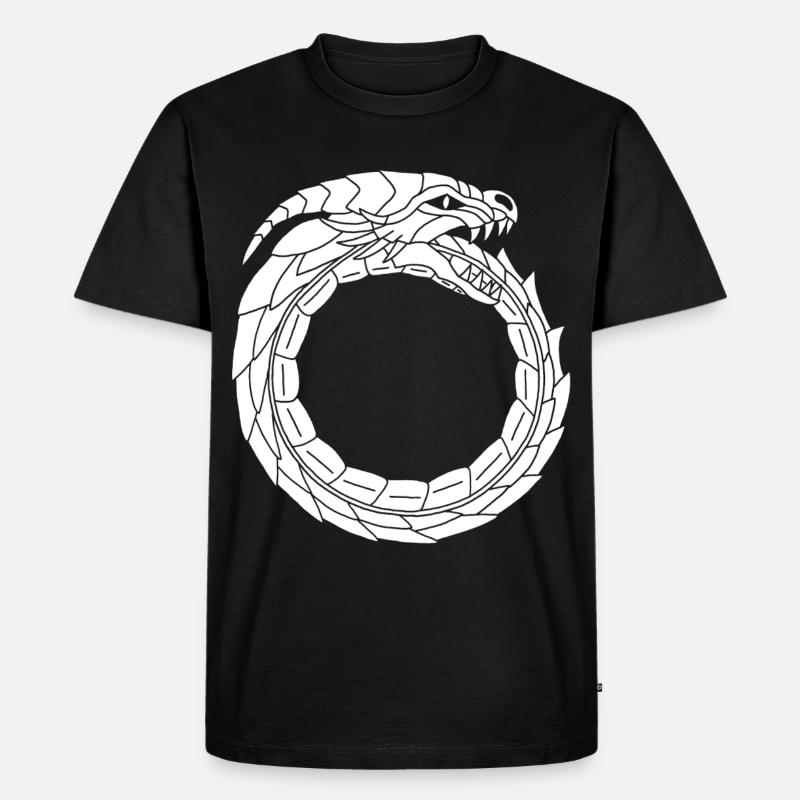 Verschlingender Weißer Drache - Männer Premium Bio T-Shirt - Schwarz