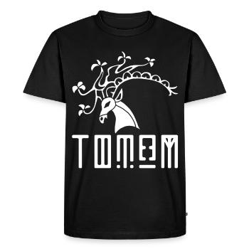 Cerf blanc animal totem - T-shirt Premium bio Homme - noir - Devant - Nico (187cm)