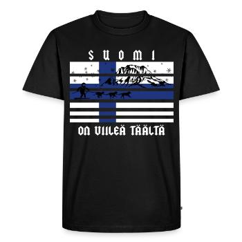 Finlande Sports d’hiver - T-shirt Premium bio Homme - noir - Devant - Nico (187cm)