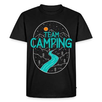 Camping Camper Campen Team - Men's Premium Organic T-Shirt - black - Front - Nico (187cm)