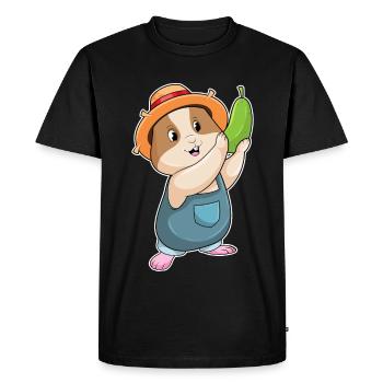 Hamster Farmer Zucchini Farm - Men's Premium Organic T-Shirt - black - Front - Nico (187cm)