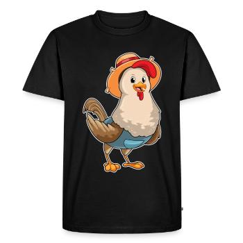 Chicken Farmer Farm - Men's Premium Organic T-Shirt - black - Front - Nico (187cm)