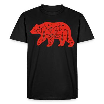 Red bear totem of nature - Men's Premium Organic T-Shirt - black - Front - Nico (187cm)