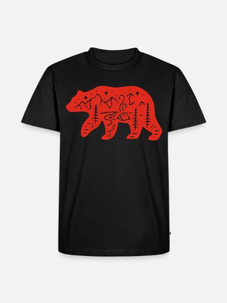 Red bear totem of nature - Men's Premium Organic T-Shirt - black