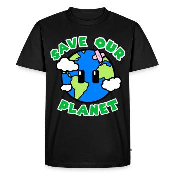 Sauvez notre planète - T-shirt Premium bio Homme - noir - Devant - Nico (187cm)