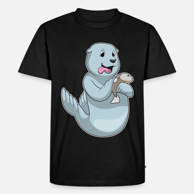 Sceller avec du poisson - T-shirt Premium bio Homme - noir