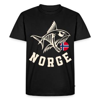 Norvège Pêche à la ligne Pêche Pêche - T-shirt Premium bio Homme - noir - Devant - Nico (187cm)