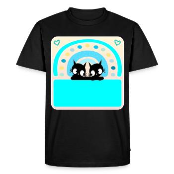 Badge de nom des chats - T-shirt Premium bio Homme - noir - Devant - Nico (187cm)