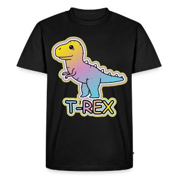 Pastel T-Rex Cartoon Design - T-shirt Premium bio Homme - noir - Devant - Nico (187cm)