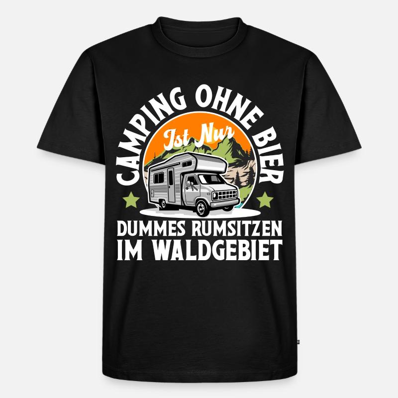 Camping Camper Campen - Männer Premium Bio T-Shirt - Schwarz