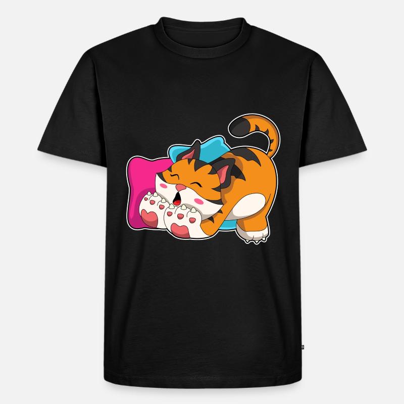 Tiger müde - Männer Premium Bio T-Shirt - Schwarz