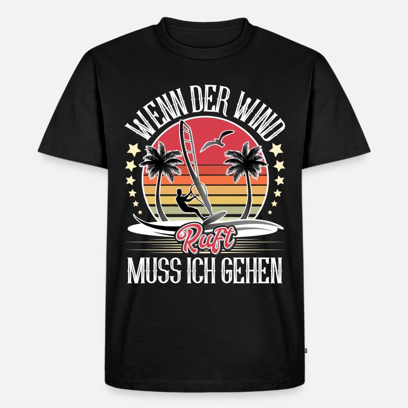 Windsurfen Windsurfer Windsurf - Männer Premium Bio T-Shirt - Schwarz