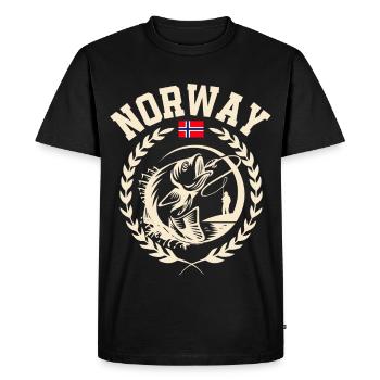 Norwegen Angeln - Männer Premium Bio T-Shirt - Schwarz - Vorne - Nico (187cm)
