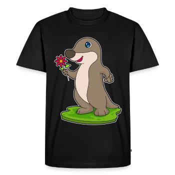 Fleur de loutre - T-shirt Premium bio Homme - noir - Devant - Nico (187cm)