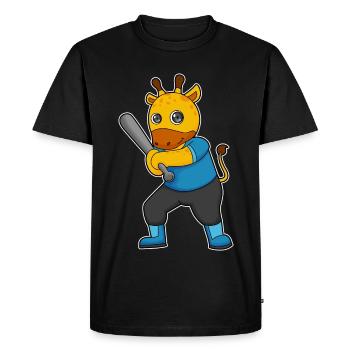 Giraffe Baseball Baseball Bat - Men's Premium Organic T-Shirt - black - Front - Nico (187cm)
