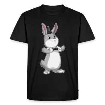 Chapeau haut-de-forme Bunny Gentleman - T-shirt Premium bio Homme - noir - Devant - Nico (187cm)