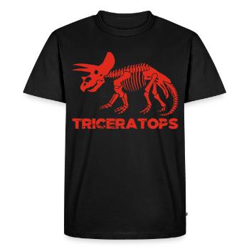 Skeleton of red triceratops - Men's Premium Organic T-Shirt - black - Front - Nico (187cm)