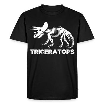 Skeleton of white triceratops - Men's Premium Organic T-Shirt - black - Front - Nico (187cm)