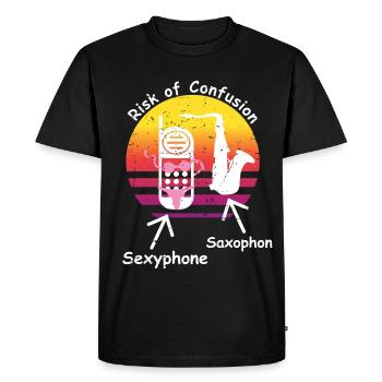 Saxophone et sexphone - T-shirt Premium bio Homme - noir - Devant - Nico (187cm)
