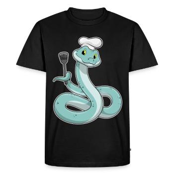 Snake Cook Spatula Cooking - Men's Premium Organic T-Shirt - black - Front - Nico (187cm)