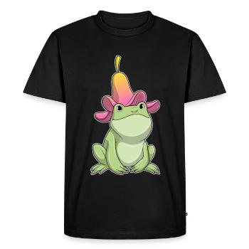 Plumeria de grenouille - T-shirt Premium bio Homme - noir - Devant - Nico (187cm)