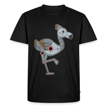 Robot flamant rose - T-shirt Premium bio Homme - noir - Devant - Nico (187cm)