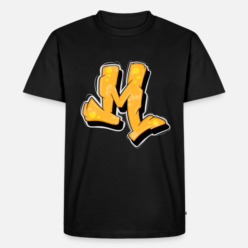 Gelbe Graffiti Initialen Logo. - Männer Premium Bio T-Shirt - Schwarz