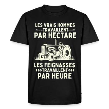 HUMOUR AGRICULTURE - T-shirt Premium bio Homme - noir - Devant - Nico (187cm)