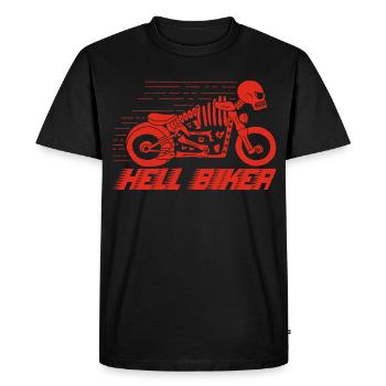 Moto squelette rouge - T-shirt Premium bio Homme - noir - Devant - Nico (187cm)
