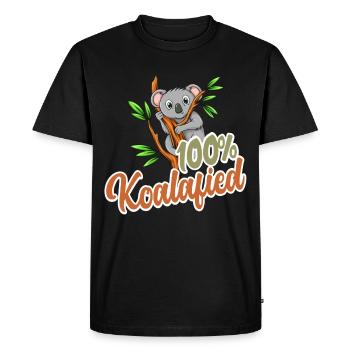 100% Koalafied - Qualified Animal Pun Cute and Fun - Men's Premium Organic T-Shirt - black - Front - Nico (187cm)
