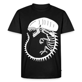 Squelette de monstre extraterrestre blanc - T-shirt Premium bio Homme - noir - Devant - Nico (187cm)