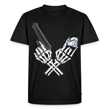Squelette de gangster - T-shirt Premium bio Homme - noir - Devant - Nico (187cm)
