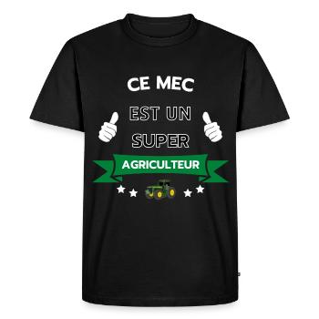 Ce mec est un super agriculteur - T-shirt Premium bio Homme - noir - Devant - Nico (187cm)
