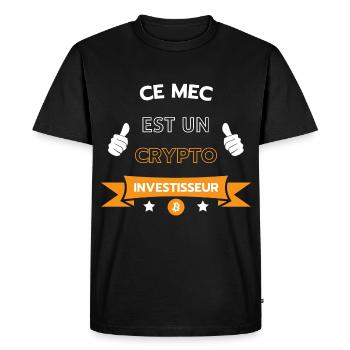Ce mec est un crypto investisseur - T-shirt Premium bio Homme - noir - Devant - Nico (187cm)