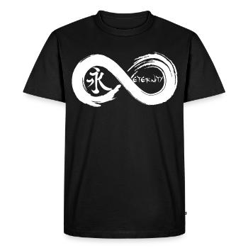 Symbole infini et éternité en japonais (blanc) - T-shirt Premium bio Homme - noir - Devant - Nico (187cm)