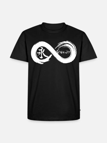 Oändlig symbol och evighet på japanska (vit) - Ekologisk premium-T-shirt herr - svart