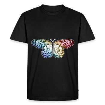 Papillon Arc-en-ciel - T-shirt Premium bio Homme - noir - Devant - Nico (187cm)