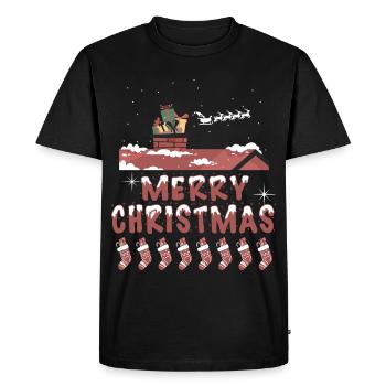 Joyeux Noël à la maison - T-shirt Premium bio Homme - noir - Devant - Nico (187cm)