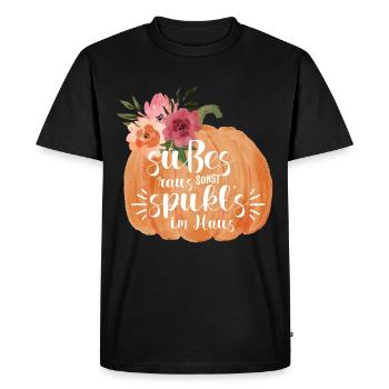 Halloween sweets out otherwise it haunts... - Men's Premium Organic T-Shirt - black - Front - Nico (187cm)