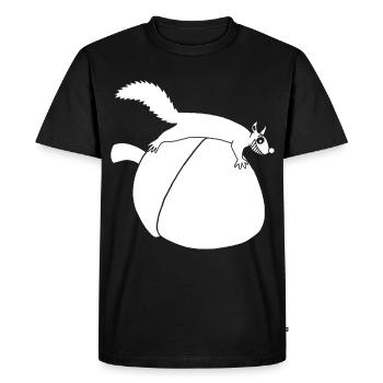 L'écureuil contre le gland (blanc) - T-shirt Premium bio Homme - noir - Devant - Nico (187cm)