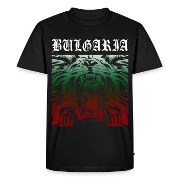 BG BULGARIA Lion Football Bulgarie Lion Armoiries - T-shirt Premium bio Homme - noir - Devant - Nico (187cm)