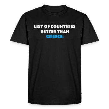 Pas de meilleur pays que la Grèce Grèce Vacances - T-shirt Premium bio Homme - noir - Devant - Nico (187cm)