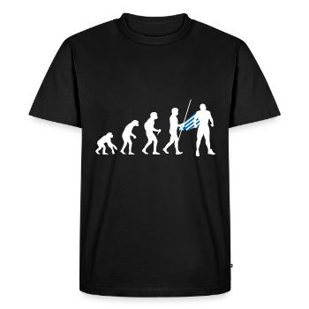 Greek Evolution Superhero Greek Flag - Men's Premium Organic T-Shirt - black - Front - Nico (187cm)
