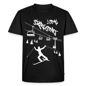 Station de ski Je viens ! - T-shirt Premium bio Homme - noir - Devant - Nico (187cm)