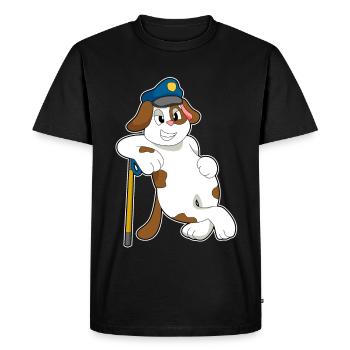Police des Chiens Police Cap Police - T-shirt Premium bio Homme - noir - Devant - Nico (187cm)