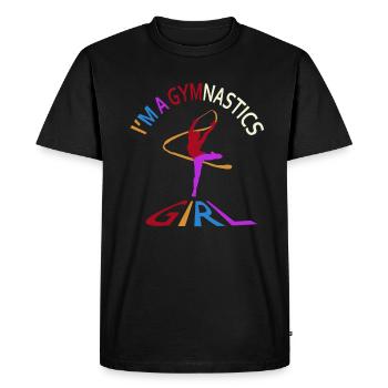 Je suis une fille de gymnastique - T-shirt Premium bio Homme - noir - Devant - Nico (187cm)