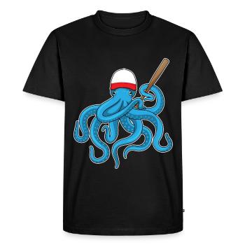 Bat-ball de baseball Octopus - T-shirt Premium bio Homme - noir - Devant - Nico (187cm)
